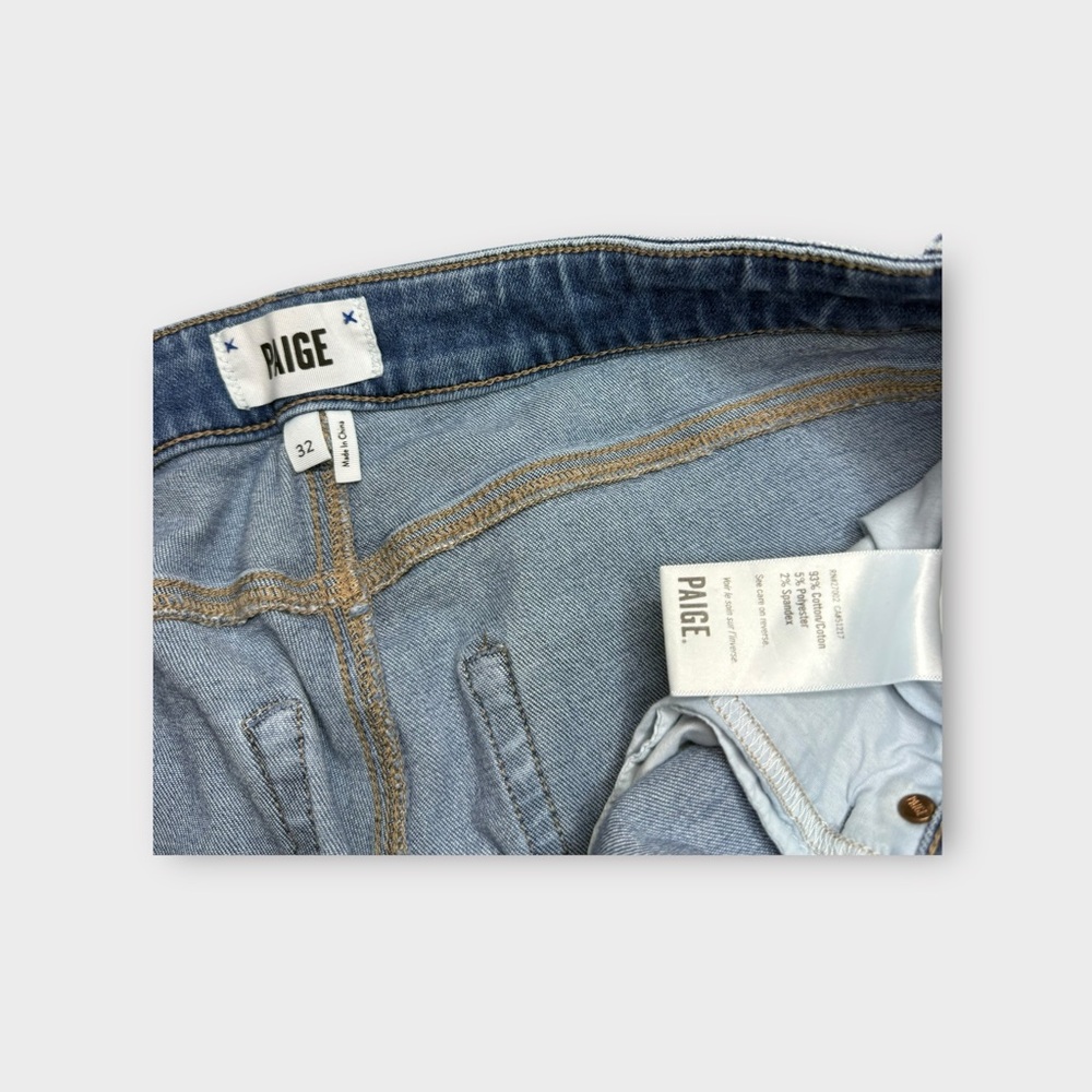 Paige High Rise Laurel Canyon Marienne Light Wash Blue Flare Jeans - Picture 3 of 7